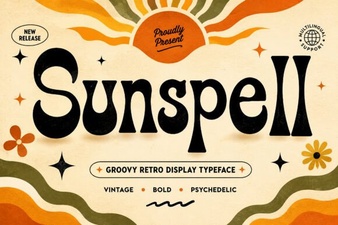 Sunspell Font: a Retro Display Typeface for Projects